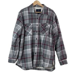 Club Room Men’s Plaid Flannel Sherpa Lined Shirt Jacket Cozy Shacket Size XL